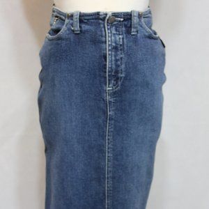 1970's  Sergio Valente Straight Denim Skirt -Pencil Style-Front Zipper Enclosure